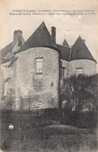 Frankreich Lucheux Burgruine Türme Somme Vintage Postkarte