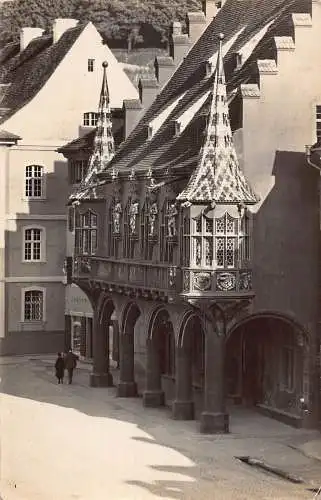 L009 Deutschland 1929 Freiburg Breisgau Mit Postauto Vintage Postkarte RPPC