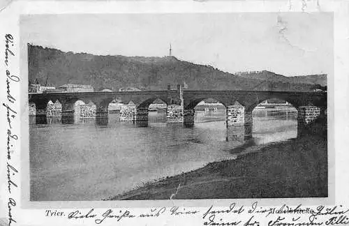 L010 Deutschland 1904 Trierer Moselbrüeksbrücke Vintage Postkarte