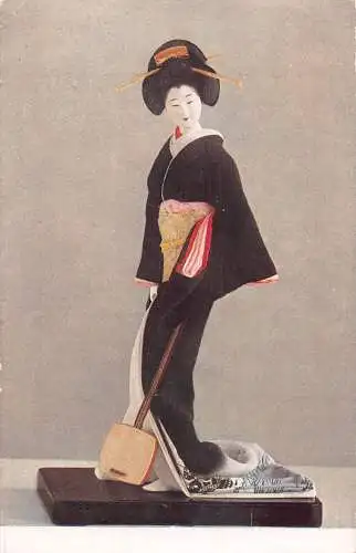 L013 Japan Geisha Puppe Ethno Vintage Postkarte