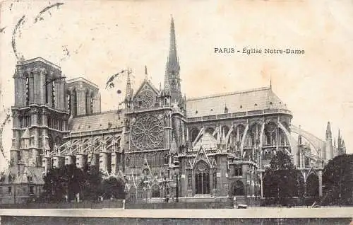 Frankreich 1907 Paris Eglise Notre Dame Kirche Vintage Postkarte