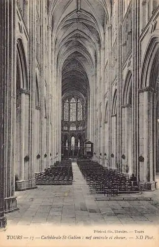 Frankreich Führungen Kathedrale St Galien nef centrale et choeur innen Postkarte