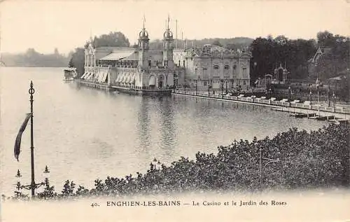 Frankreich Enghien-les-Bains Casino et Jardin des Roses Vintage Postkarte