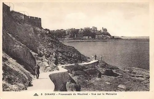 Frankreich Dinard Promenade du Moulinet Malouine Vintage Postkarte