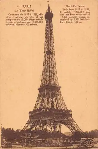 C086 Frankreich Paris La Tour Eiffel Vintage Postkarte