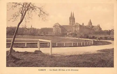 Frankreich Caen Stade Helitas et St Etienne Vintage Postkarte