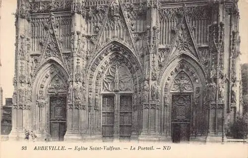 Frankreich Abbeville Eglise Saint Vulfran Portail Kirche Vintage Postkarte