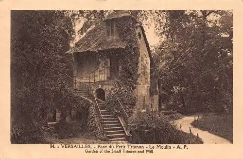 Frankreich Versailles Garten des kleinen Trianon und Mühle Vintage Postkarte
