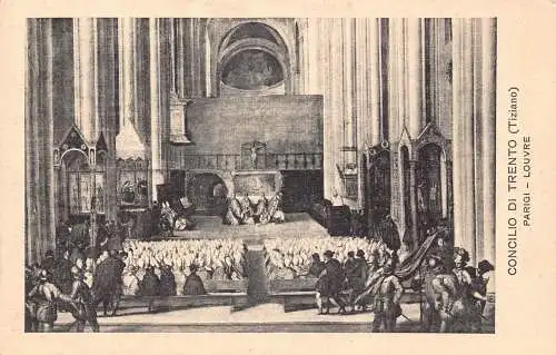 Italien Kunst Concilio di Trento von Tiziano Vintage Postkarte