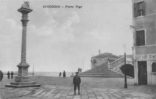Italien Chioggia Ponte Vigo Vintage Postkarte