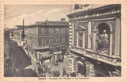 Italien Casena Palazzo del Ridotto e via Carbonari Vintage Postkarte