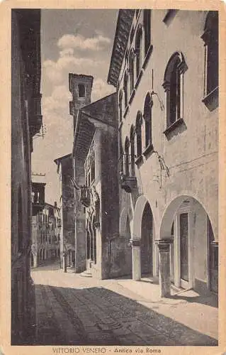 Italien Vittorio Veneto Antica via Roma Vintage Postkarte
