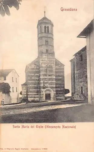 Italien Gravedona Santa Maria del Tiglio Vintage Postkarte