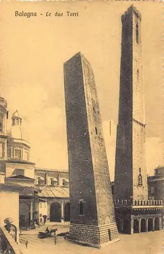 Italien Bologna Le Due Torri Towers Vintage Postkarte