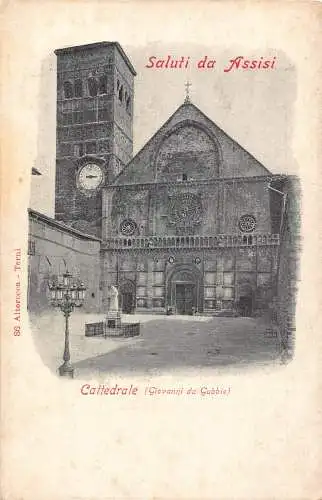 Italien Saluti da Assisi Cattedrale Kirche Vintage Postkarte