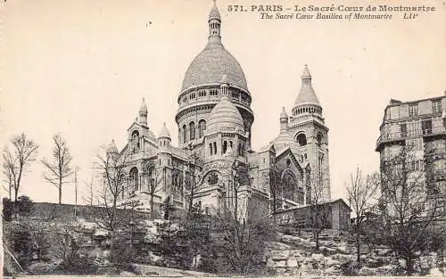 C090 Frankreich Paris La Basilique du Sacre Coeur Vintage Postkarte