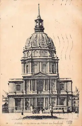 C088 Frankreich Paris Le Dome de l'Hotel des Invalides 1920 Vintage Postkarte