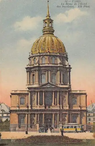 C088 Frankreich Paris Le Dome de l'Hotel des Invalides 1913 alte Postkarte