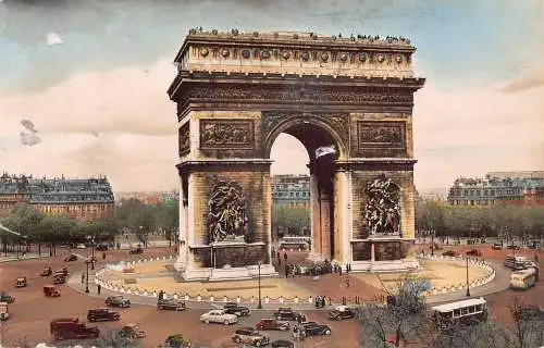 C092 Frankreich Paris L'Arc de Triomphe Vintage Postkarte