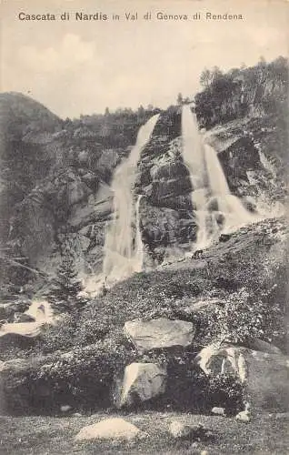 Italien Cascata di Nardis im Val di Genova di Rendena Wasserfall Vintage Postkarte