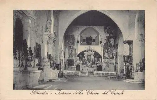 Italien Brindisi Interno della Chiesa del Casale Kirche Vintage Postkarte