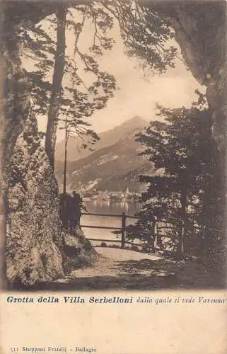 Italien Grotta della Villa Servelloni della Varenna Vintage Postkarte
