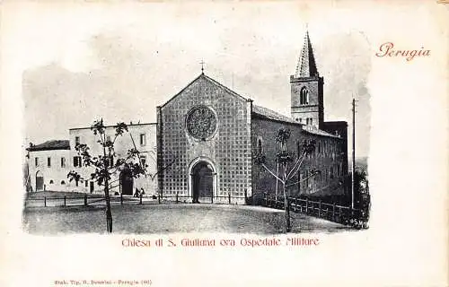 Italien Perugia Chiesa di S Giuliana ora Ospedale Militare Vintage Postkarte