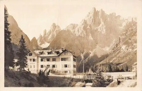 Italien Val Fiscalina Cima Dodici Cima Uno Hotel Dolomiti Vintage Postkarte