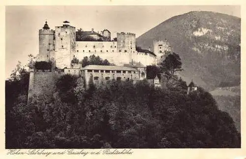 Österreich Hohen Salzburg und Schloss Gaisberg Richterhöhe Vintage Postkarte