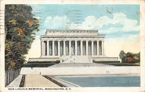 US New Lincoln Memorial Washington DC 1920 Vintage Postkarte