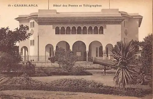 Marokko Casablanca Hotel des Postes et Telegraphes Vintage Postkarte