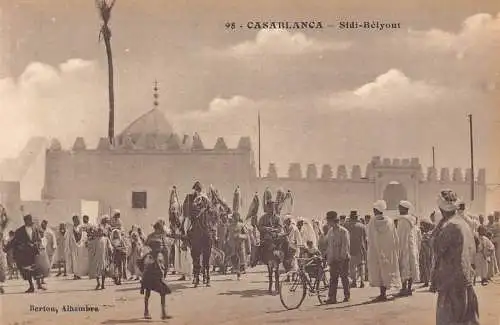 Marokko Casablanca Sidi-Belyout Fahrrad Vintage Postkarte