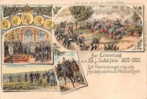 L002 Deutschland 1895 Militär Schlacht St Privat Limousine Kaiser Wilhelm Litho Postkarte