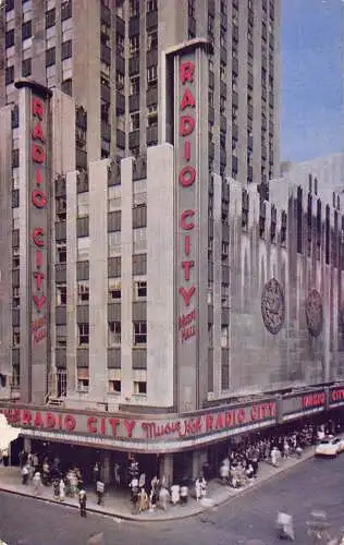 US New York City Radio City Music Hall Vintage Postkarte