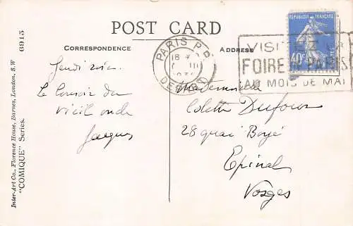 L163 Kinder 1932 Comic signiert FG Lewin Vintage Postkarte