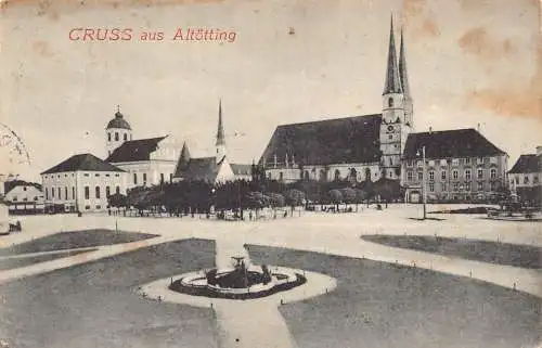 L170 Deutschland 1915 Feldpost WWI Gruss aus AItoetting Vintage Postkarte