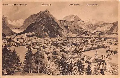 L169 Deutschland Bad Reichenhall Panoramablick Berge Vintage Postkarte