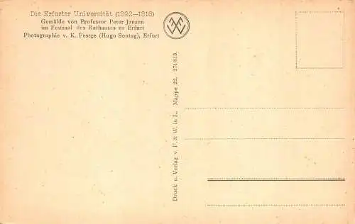 L170 Deutschland Die Erfurter Universität Malerei Fresko Universität Postkarte
