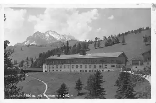 L171 Deutschland 1940 Feldpost WWII Lutensee Wettersteingebirge Vintage Postkarte