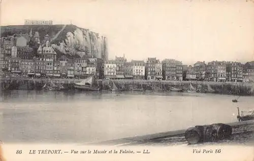 Frankreich Le Treport Vue Sur Musoir et Falaise Boote Vintage Postkarte