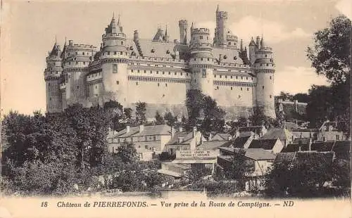 Frankreich Schloss Chateau de Pierrefonds Prise de Route de Compiegne Postkarte
