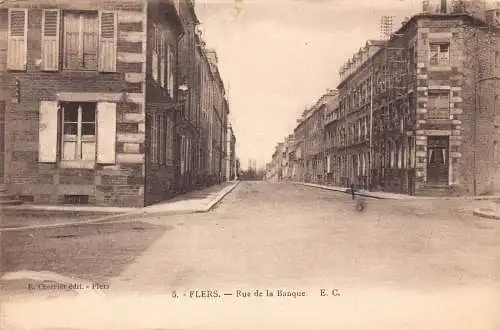 Frankreich Flers Rue de la Banque Straße Vintage Postkarte