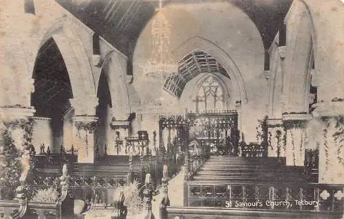 England 1924 St Saviour's Church Tetbury Vintage Postkarte
