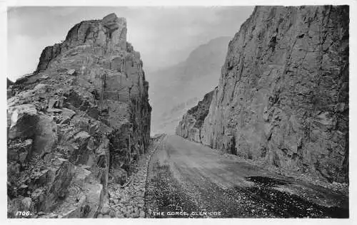 Schottland The Gorge Glen Coe Cliffs Vintage Postkarte