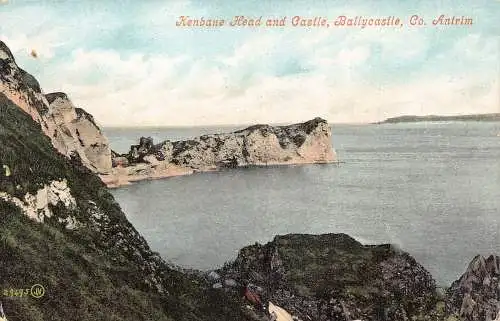Irland Ballycastle Kenbane Head und Castle Co Antrim Vintage Postkarte