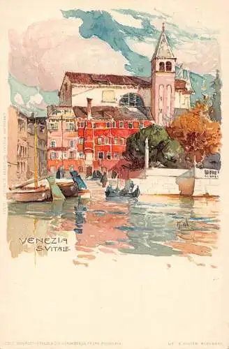 Italien Venezia Venedig S Vitale Kunst von Manuel Wielandt Chromo Litho Postkarte