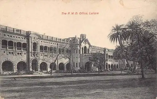Indien The PWD Office Lahore Vintage Postkarte