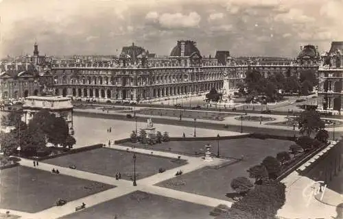 C099 Frankreich Paris Place du Carrousel Palais du Louvre Vintage Postkarte