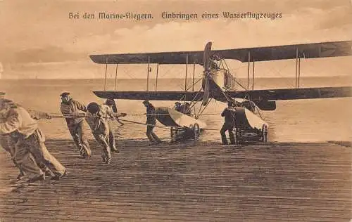 L018 Deutschland Wasserflugzeug 1916 WWI Vintage Feldpostkarte