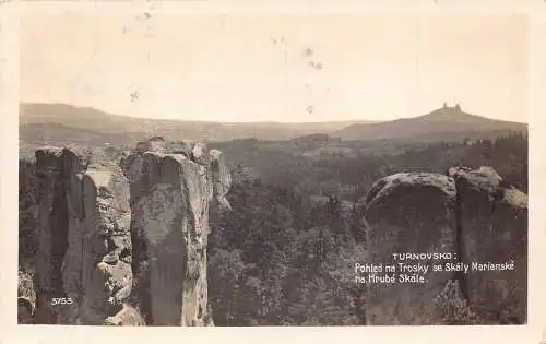 A087 Tschechien 1929 Blick von Hrube Skale auf Skaly Marianske Cliffs Postkarte